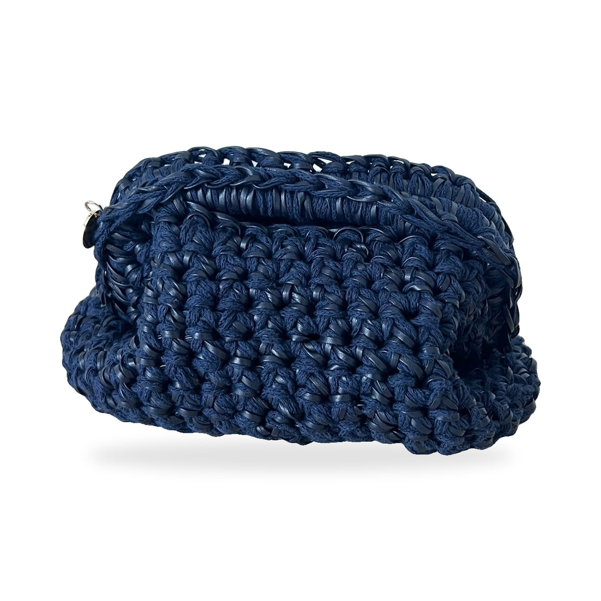 Le sac GEM en cuir et coton bleu